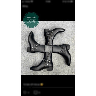 Harness Boots Nam da Nappa, bốt cao cổ kéo khoá