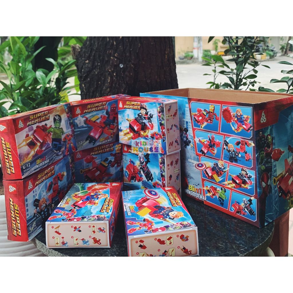 Bộ xếp hình siêu anh hùng, ninja, đồ chơi lắp ghép siêu nhân, xếp hình ninja cho bé