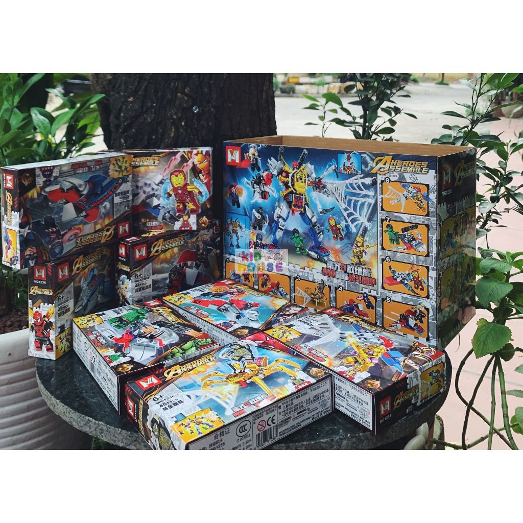 Bộ xếp hình siêu anh hùng, ninja, đồ chơi lắp ghép siêu nhân, xếp hình ninja cho bé