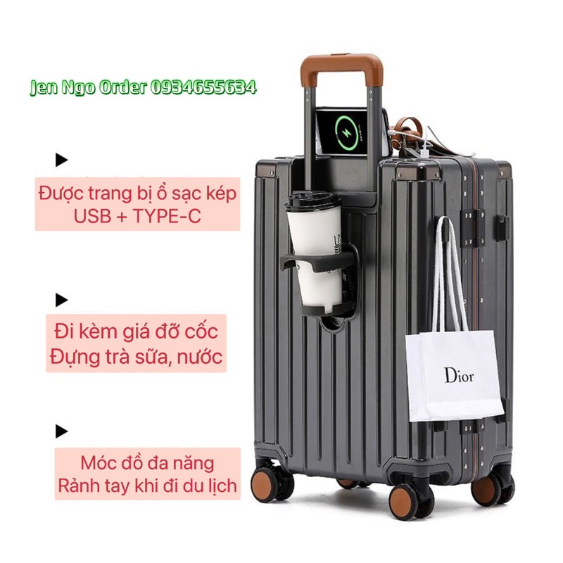 Chính hãng - Vali Airway cao cấp bo nhôm tiêu chuẩn Nhật Bản mẫu mới nhất