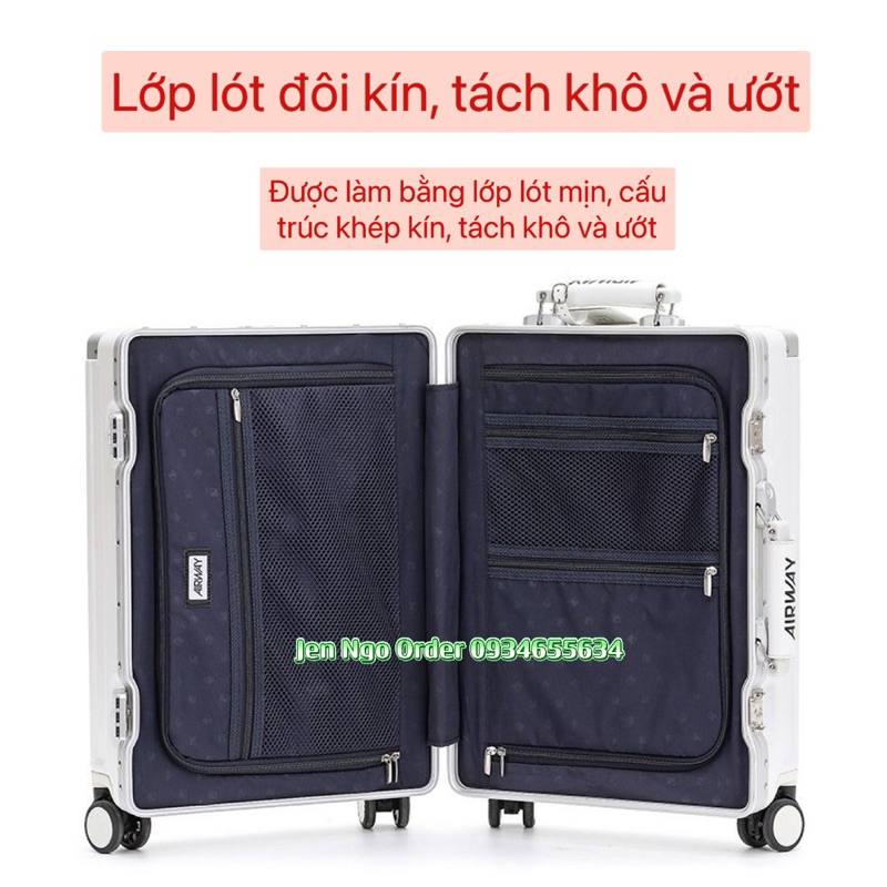 Chính hãng - Vali Airway cao cấp bo nhôm tiêu chuẩn Nhật Bản mẫu mới nhất