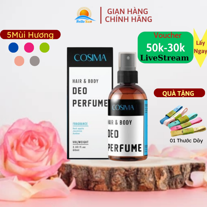 Combo 3 xịt khử mùi Cosima Xịt  Khử Mùi Hôi Nách,Hôi Chân, Hương Nước Hoa, Dưỡng Trắng Da.