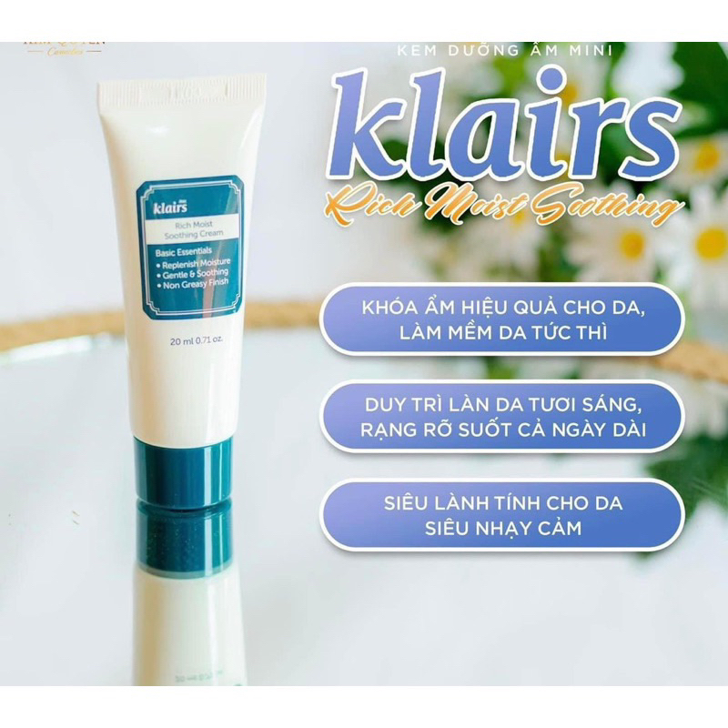 Kem Dưỡng Ẩm Sâu Cho Da Khô Klairs Rich Moist Soothing Cream