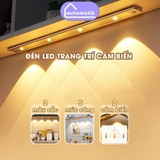 Đèn LED Trang Trí Automatik Cảm Biến Chuyển Động Dán Tường Dùng Pin, Cảm Ứng Mini Tự Động Sáng Decor Phòng Ngủ Nhà Bế