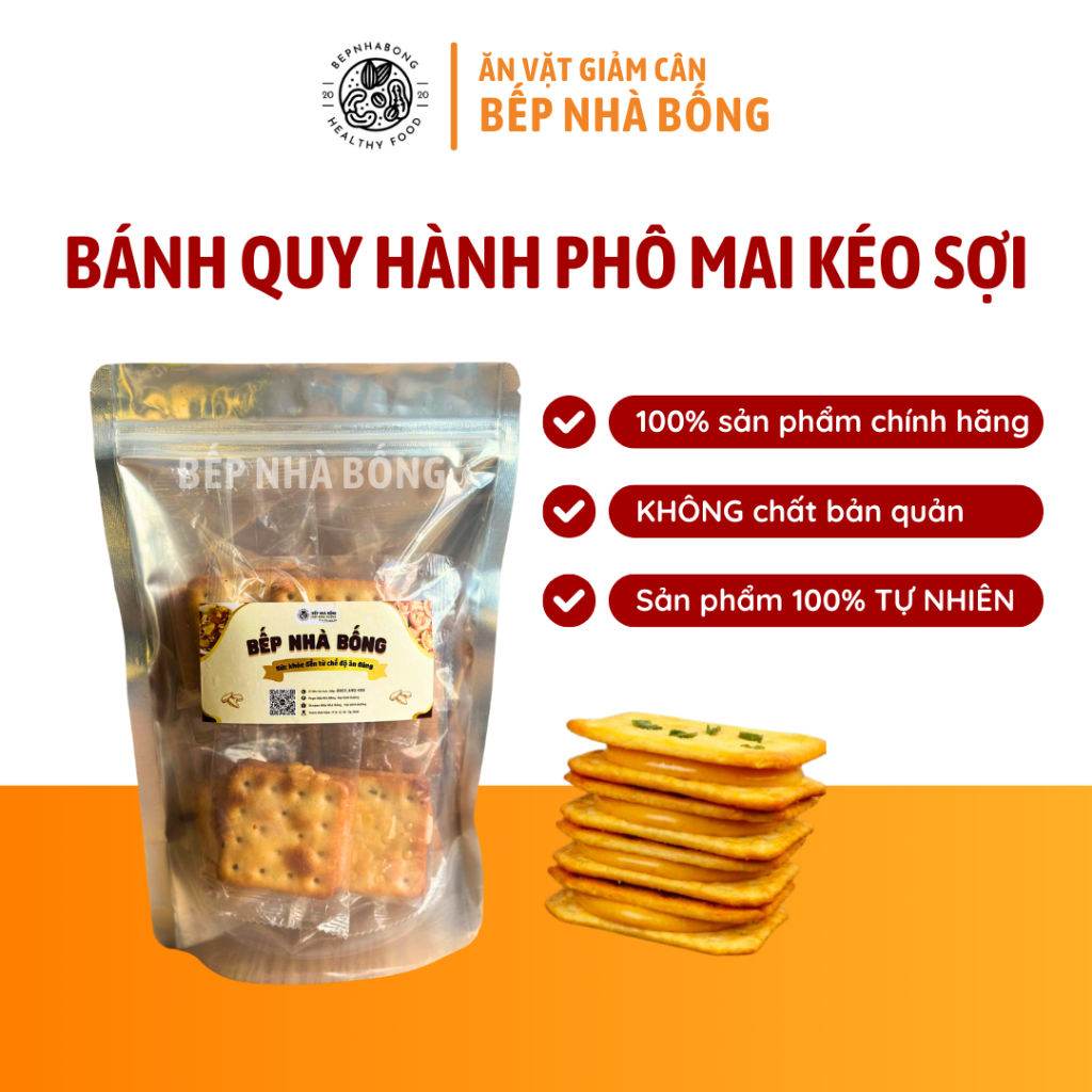 500gr Bánh Quy Hành Phô Mai Kéo Sợi Siêu, Bếp Nhà Bống, Hạt Dinh Dưỡng