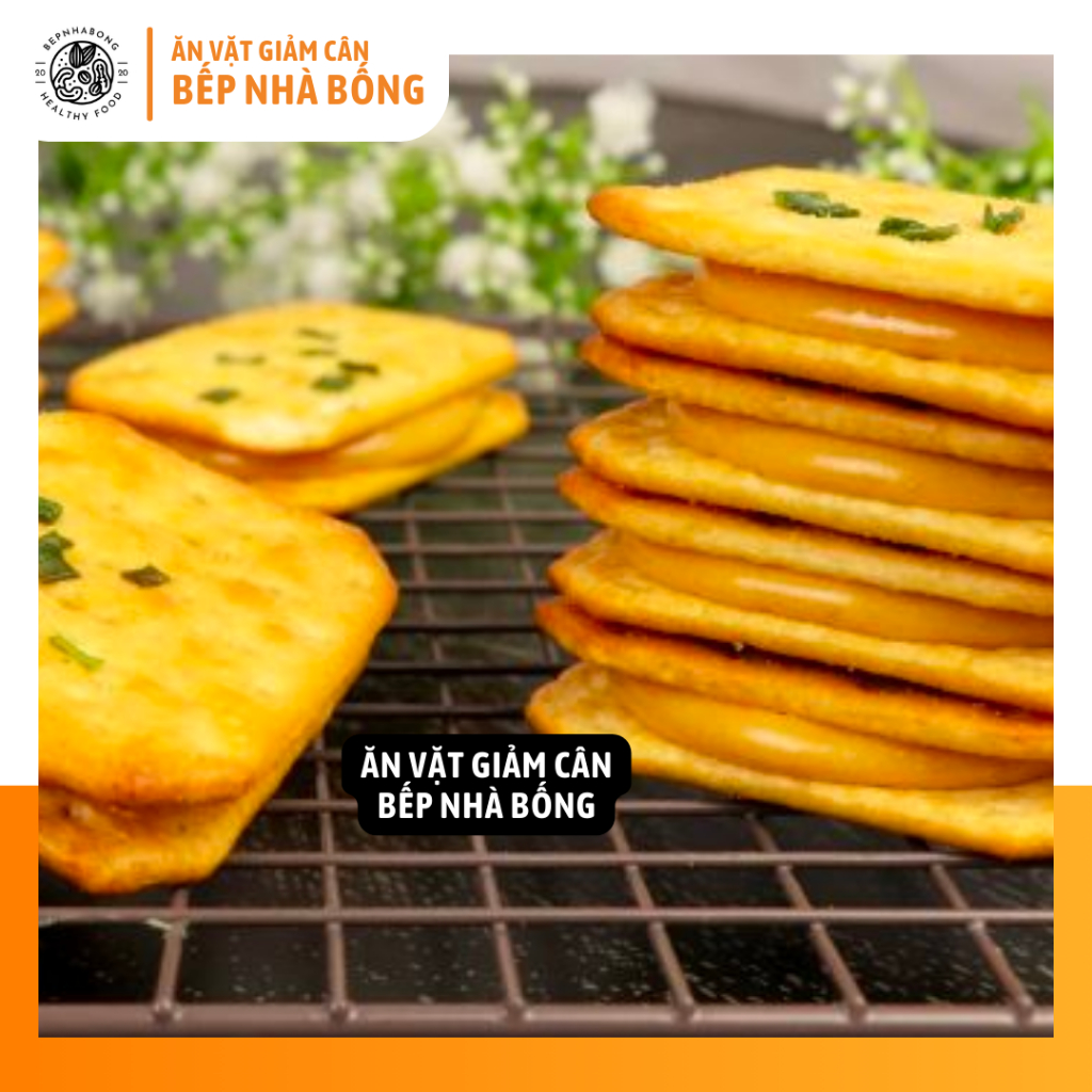500gr Bánh Quy Hành Phô Mai Kéo Sợi Siêu, Bếp Nhà Bống, Hạt Dinh Dưỡng