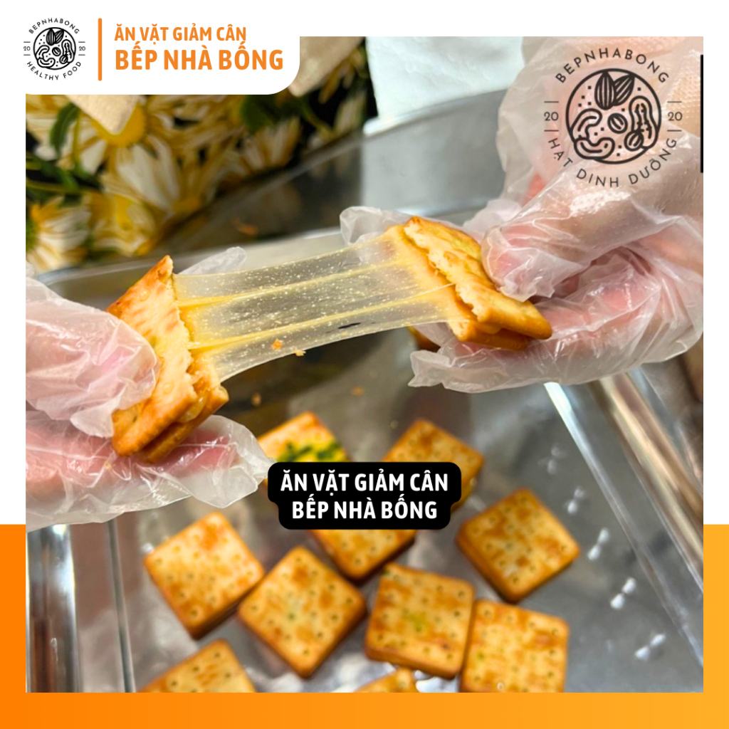 500gr Bánh Quy Hành Phô Mai Kéo Sợi Siêu, Bếp Nhà Bống, Hạt Dinh Dưỡng