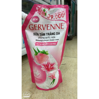 Sữa tắm gervenne Hương nước hoa chiết suất từ dâu bạch tuyết và Lily hồng túi 900ml