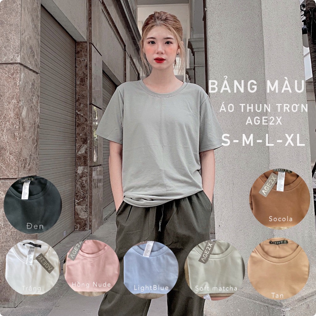 Áo Thun Trơn Với Những Tone Màu Siêu Hot chính hãng AGE2X Hàng VNXK