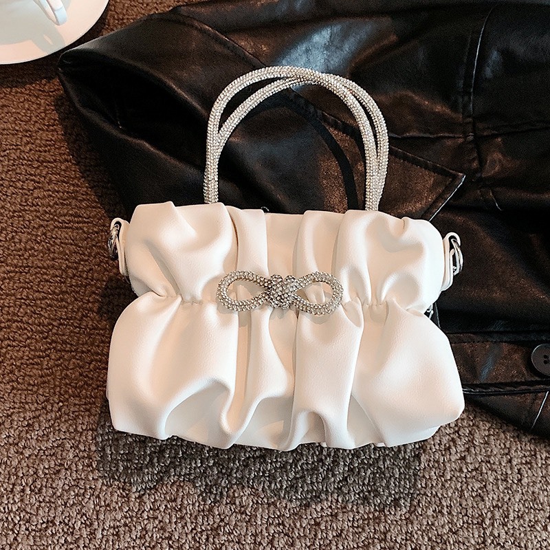 Túi nhún mix nơ bling bling cực xinh đeo chéo cầm tay