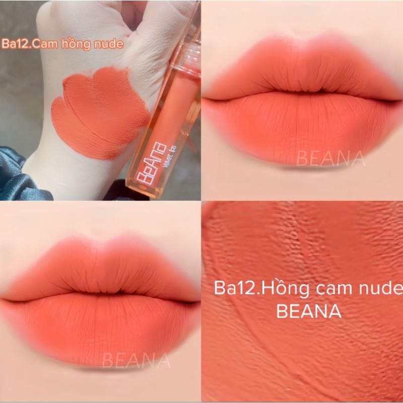 Son cam hồng nude, son cam hồng đào, son cam nude son cam đào, son cam hồng sữa, son kem lì không trôi chính hãng BeAna
