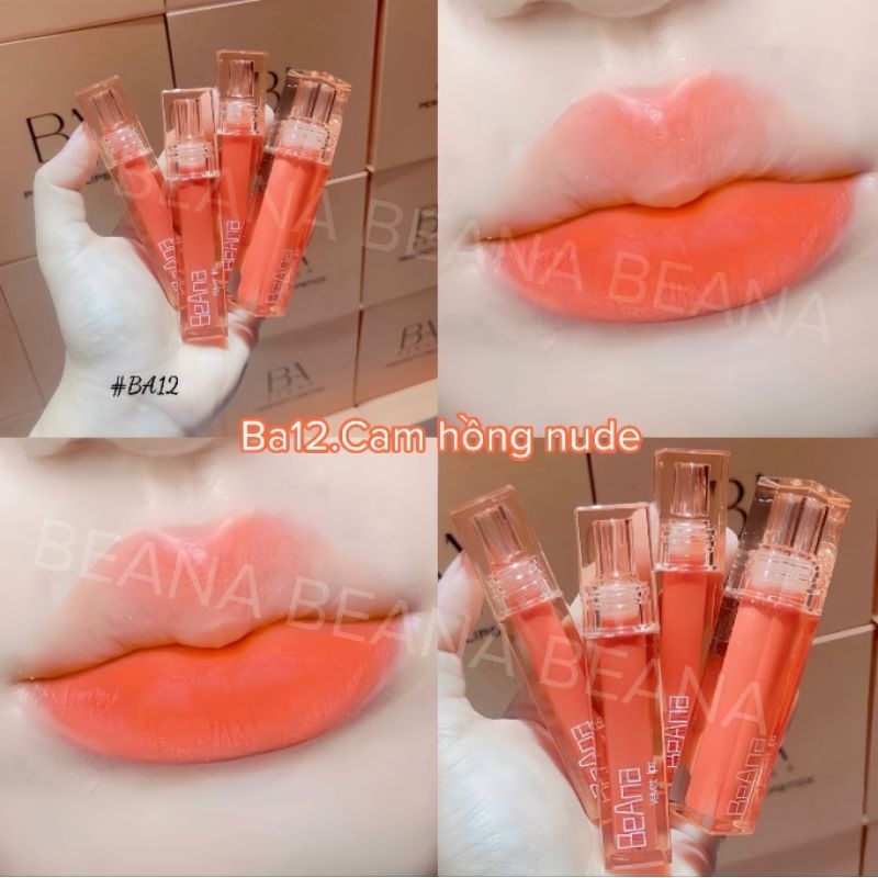 Son cam hồng nude, son cam hồng đào, son cam nude son cam đào, son cam hồng sữa, son kem lì không trôi chính hãng BeAna