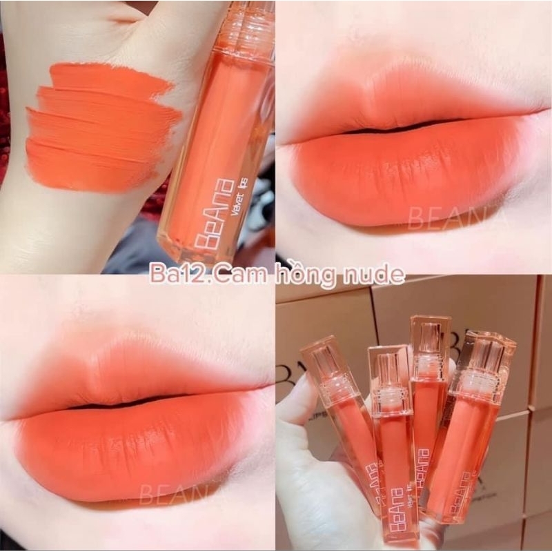 Son cam hồng nude, son cam hồng đào, son cam nude son cam đào, son cam hồng sữa, son kem lì không trôi chính hãng BeAna