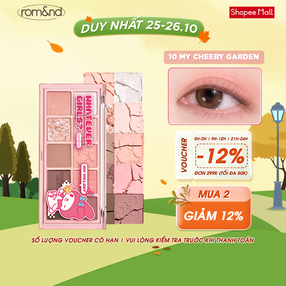 [Rom&nd X SANRIO] Bảng phấn mắt 10 màu BETTER THAN PALETTE