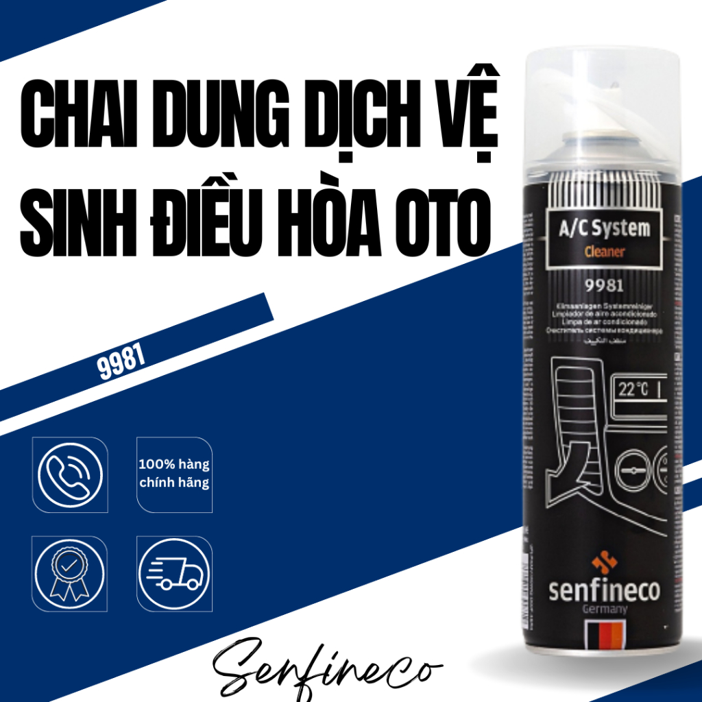 Chai xịt vệ sinh điều hòa oto làm sạch nấm mốc khử mùi 520ml Senfineco 9981/9980