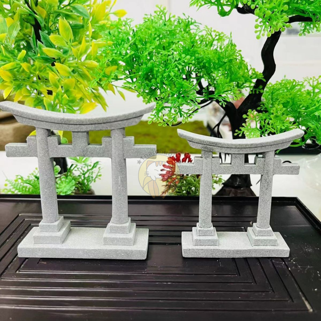 Mô hình cổng đền thờ Thần xã - miếu đường kiểu Nhật - trang trí tiểu cảnh, terrarium, thủy sinh, DIY