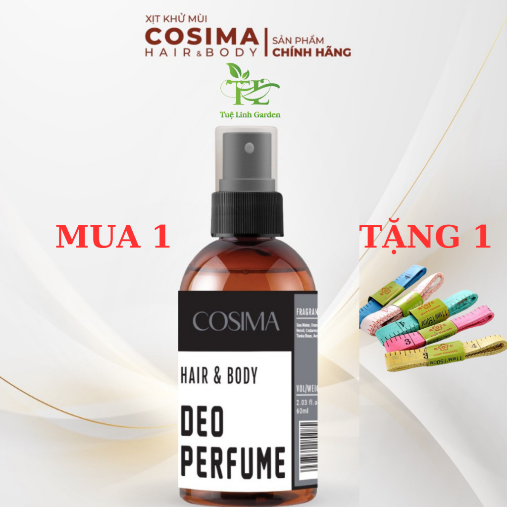 Xịt khử mùi Cosima body mist 60ml hương nước hoa dưỡng trắng vùng nách 60ml Màu Xám hương gỗ