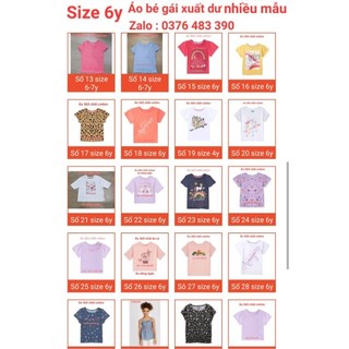 Size 6y _ Áo bé gái xuất dư nhiều mẫu