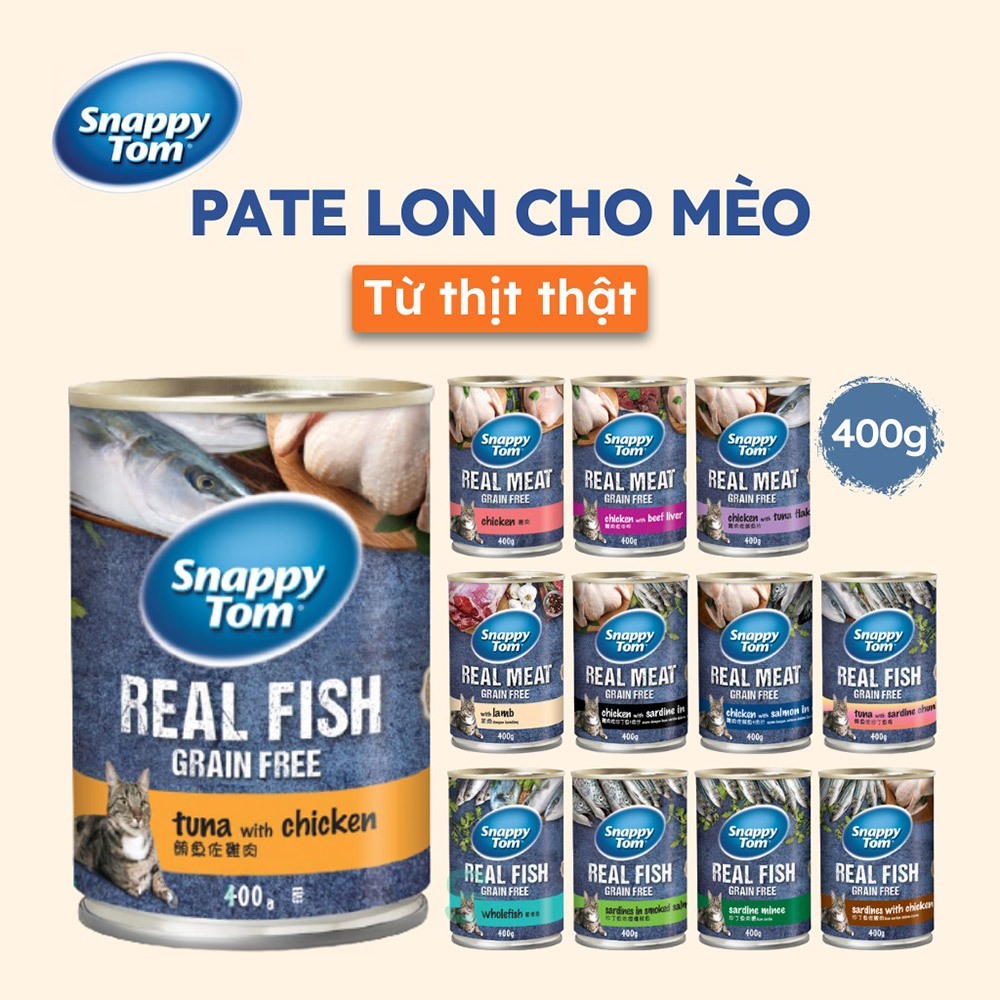 Pate Snappy Tom 400g Dành cho Mèo lớn - CutePets