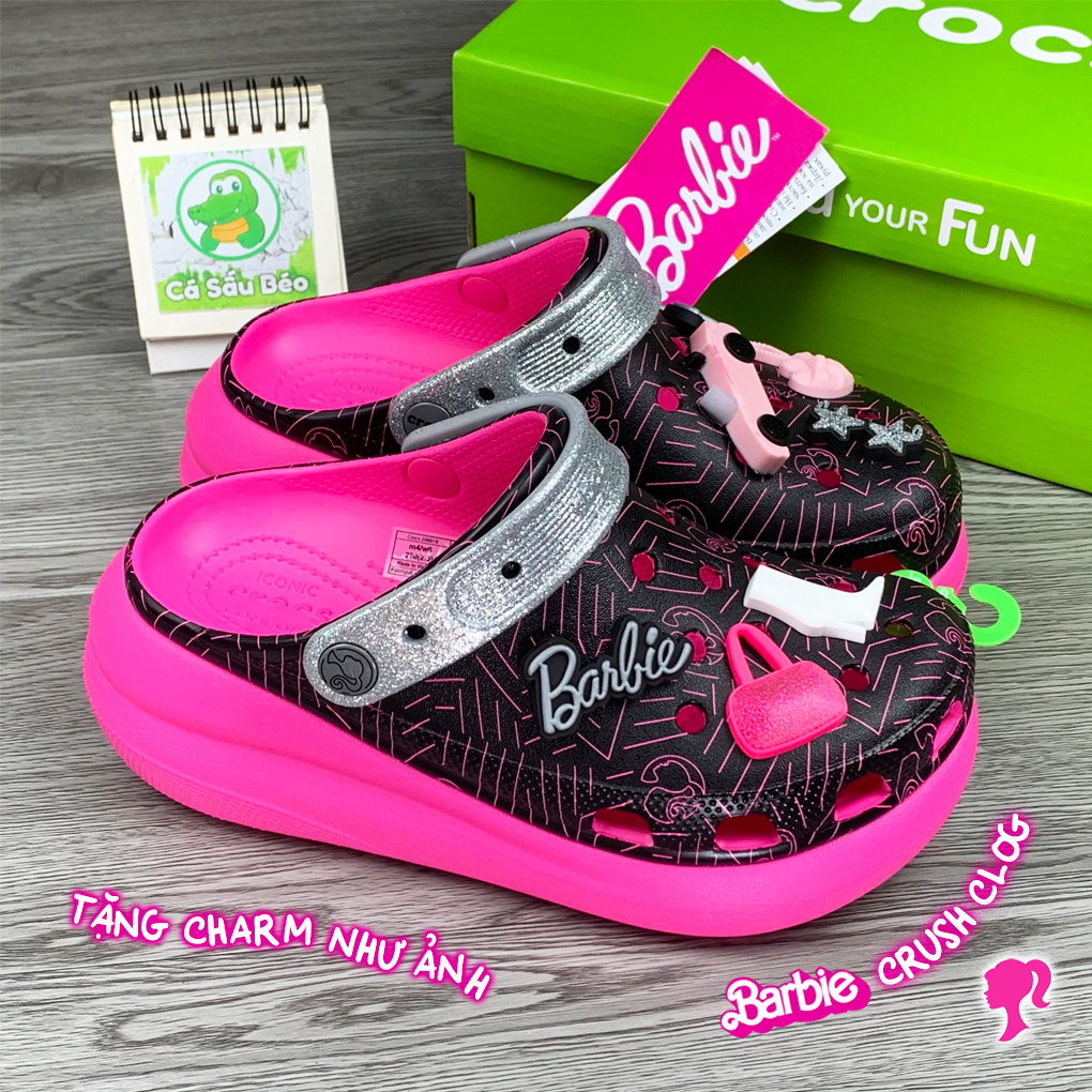 Dép sục cross classic crush unisex đế cao 5.2 cm tặng kèm 12 stickers 3D hoặc 18 hình 2D gắn dép, full tag