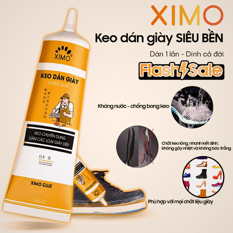 Keo dán giày trong suốt dùng nhiệt không tổn thương tay XIMO