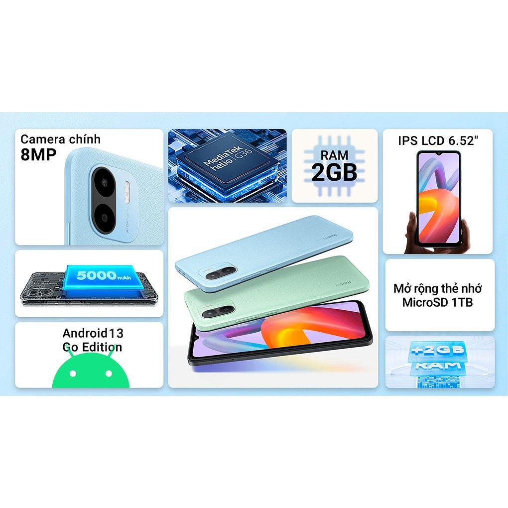 Điện thoại Xiaomi Redmi A2 Chính hãng màu đen