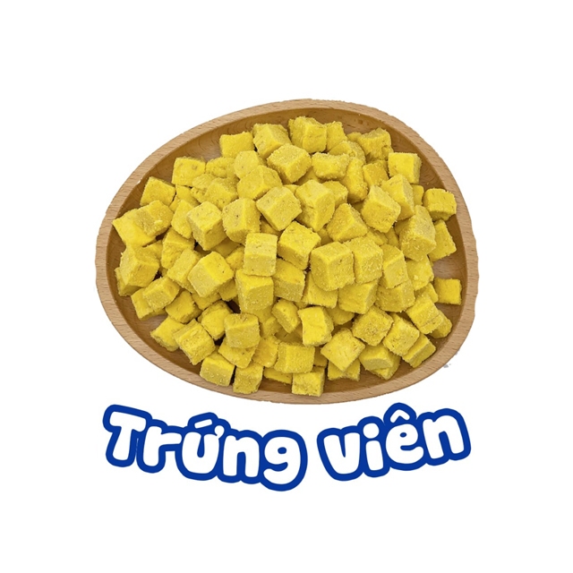 Gói 50g Thịt sấy đông khô cho chó mèo Cá trứng, Gà viên, Gà miếng, Gan sấy, Lòng đỏ trứng giúp chó mèo nhanh béo