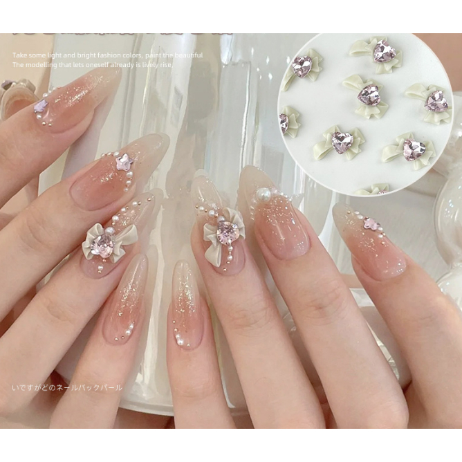 Mã charm nơ trang trí móng nhé a