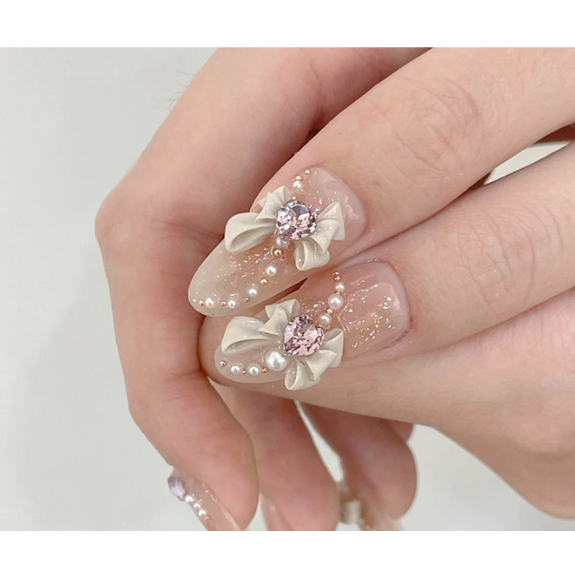 Mã charm nơ trang trí móng nhé a