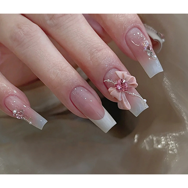 Mã charm nơ trang trí móng nhé a