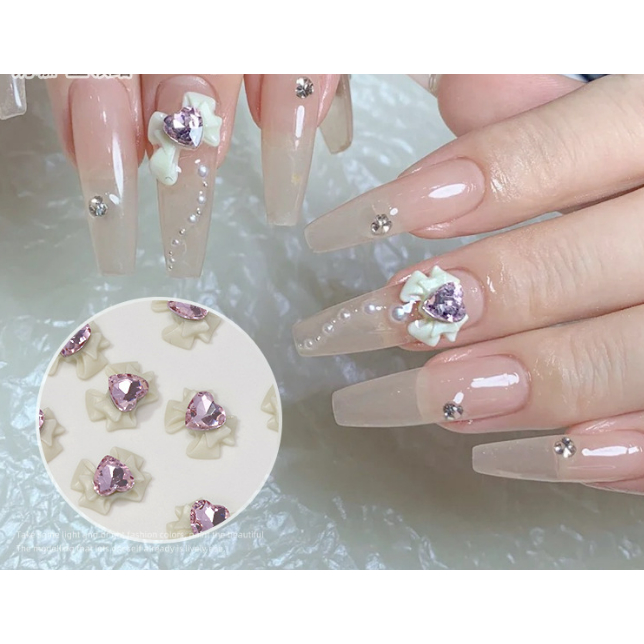 Mã charm nơ trang trí móng nhé a