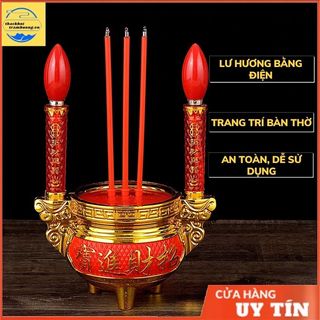 Lư hương điện tử có nhang điện để trong nhà chung cư, nhang điện tử, lư hương bàn thờ
