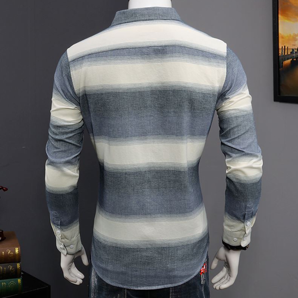 Sơ mi nam dài tay Áo sơ mi chất liệu Cotton in phối màu đặc sắc với phong cách trẻ trung năng động dáng slim fits N52