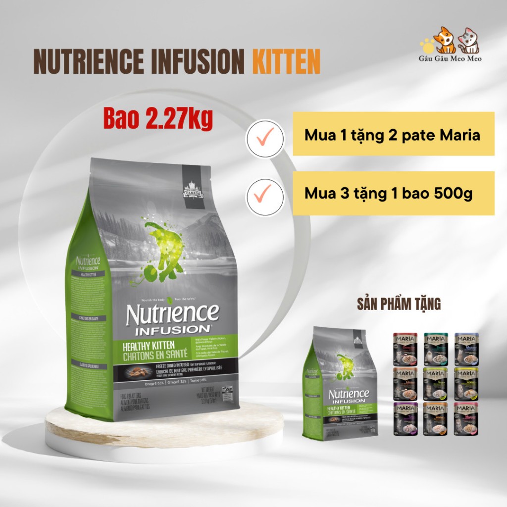 NUTRIENCE INFUSION KITTEN CHO MÈO CON Bao 2.27kg