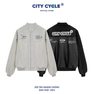  Áo khoác varsity Local Brand No.189 City Cycle chất dạ phối da oversize nam nữ form rộng 