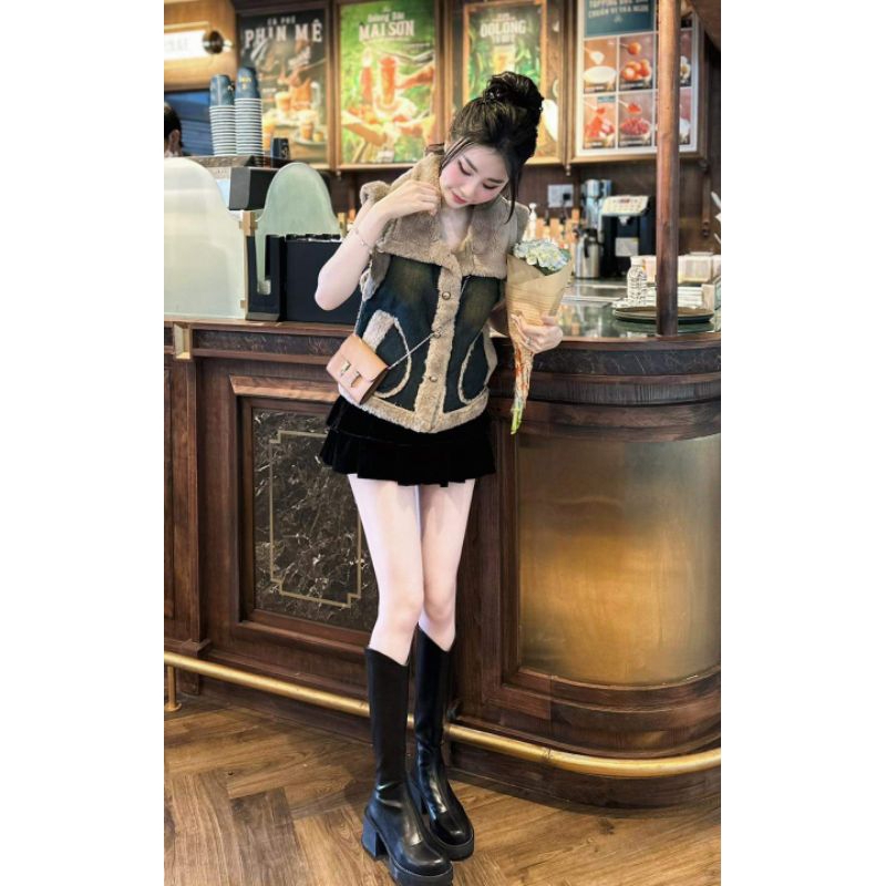 Áo ghi lê bò lót lông siêu ấm