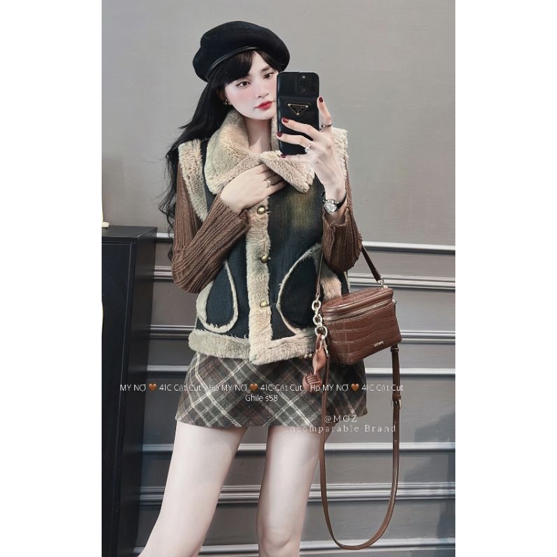 Áo ghi lê bò lót lông siêu ấm