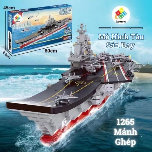 Mô hình lắp ráp Tàu Sân Bay 1265 mảnh ghép - Bộ Đồ Chơi Xếp Hình Thông Minh Cho Bé Trai - Kích thước: 60x16x20cm