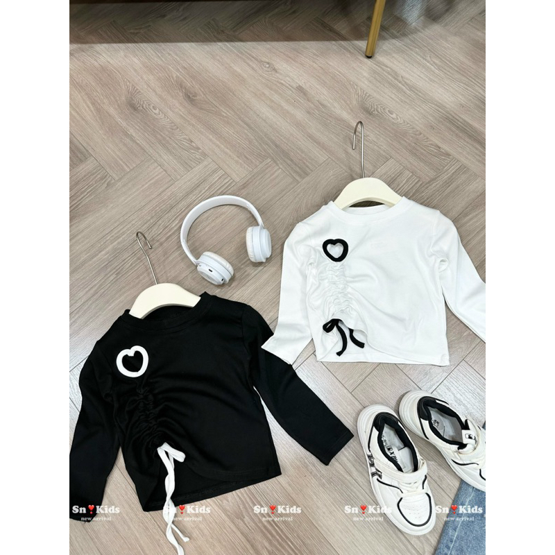 Set quần jean/ bò suông áo tay dài mềm cho bé gái