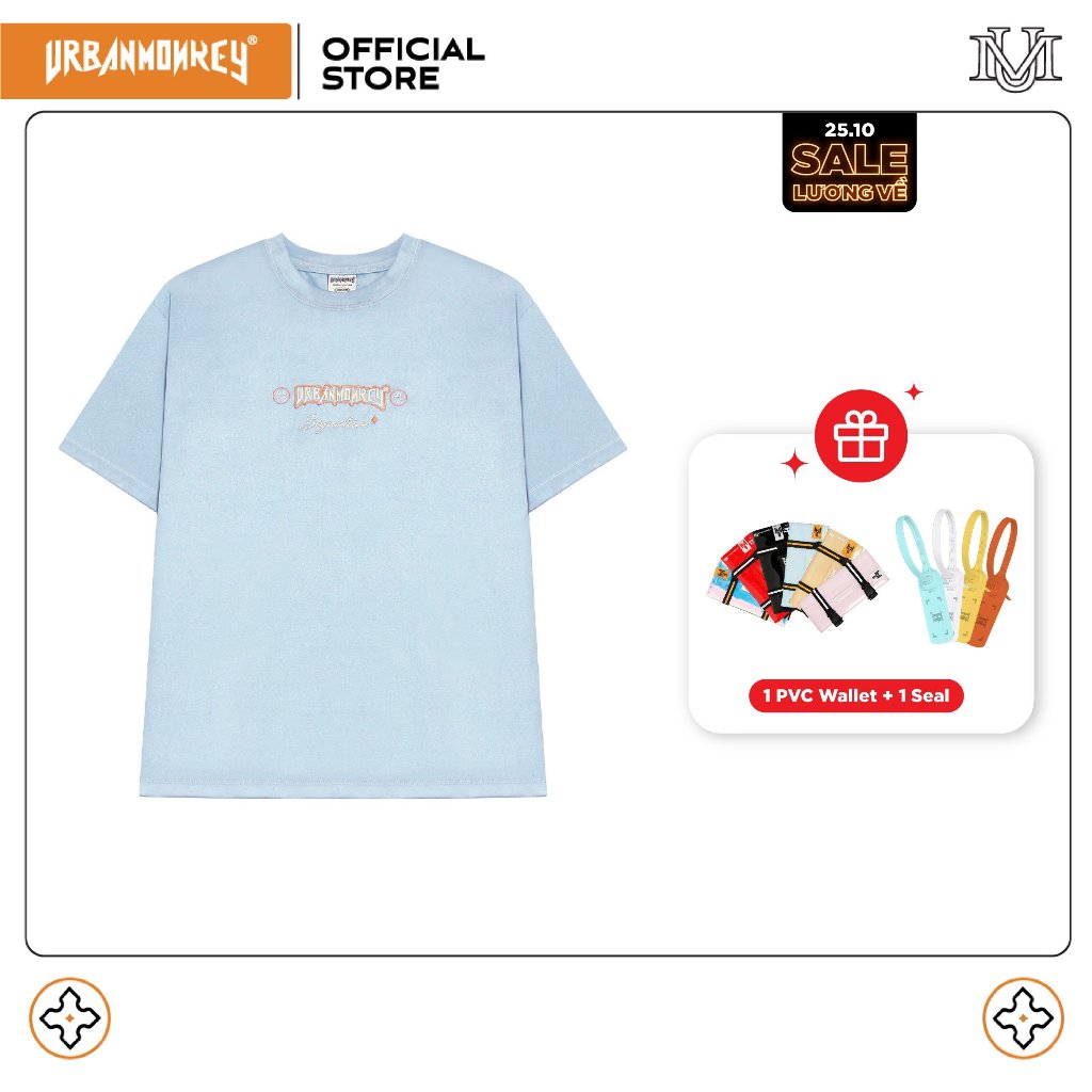 URBAN MONKEY$ GOBLIN SIGNATURE SUEDE BLUE TEE (Áo Thun) Chất Liệu Da Lộn Dày Dặn