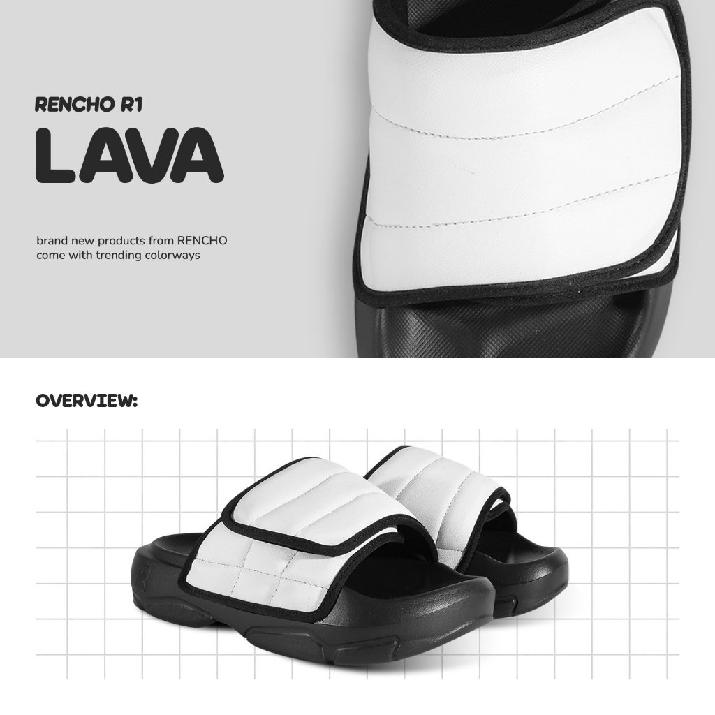 Dép Rencho R1 THE LAVA quai ngang cao 4.5 cm couple