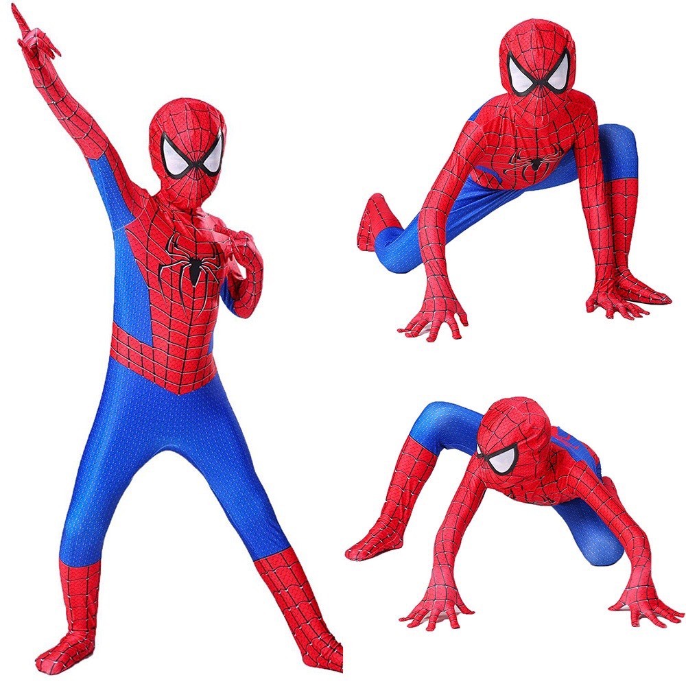 Bộ Đồ Hóa Trang Nhân Vật Siêu Nhân Xanh Sprider Man - Người Nhện - Halloween Cho Trẻ Em