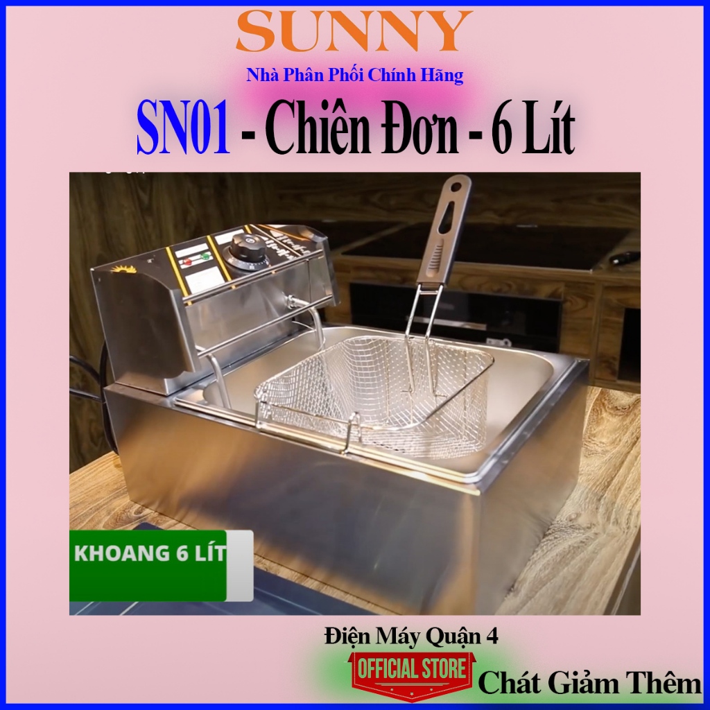 Bếp chiên nhúng đơn ngập dầu Sunny SN-01 - Dung tích 6 lít - Bếp chiên nhúng điện Sunny SN01