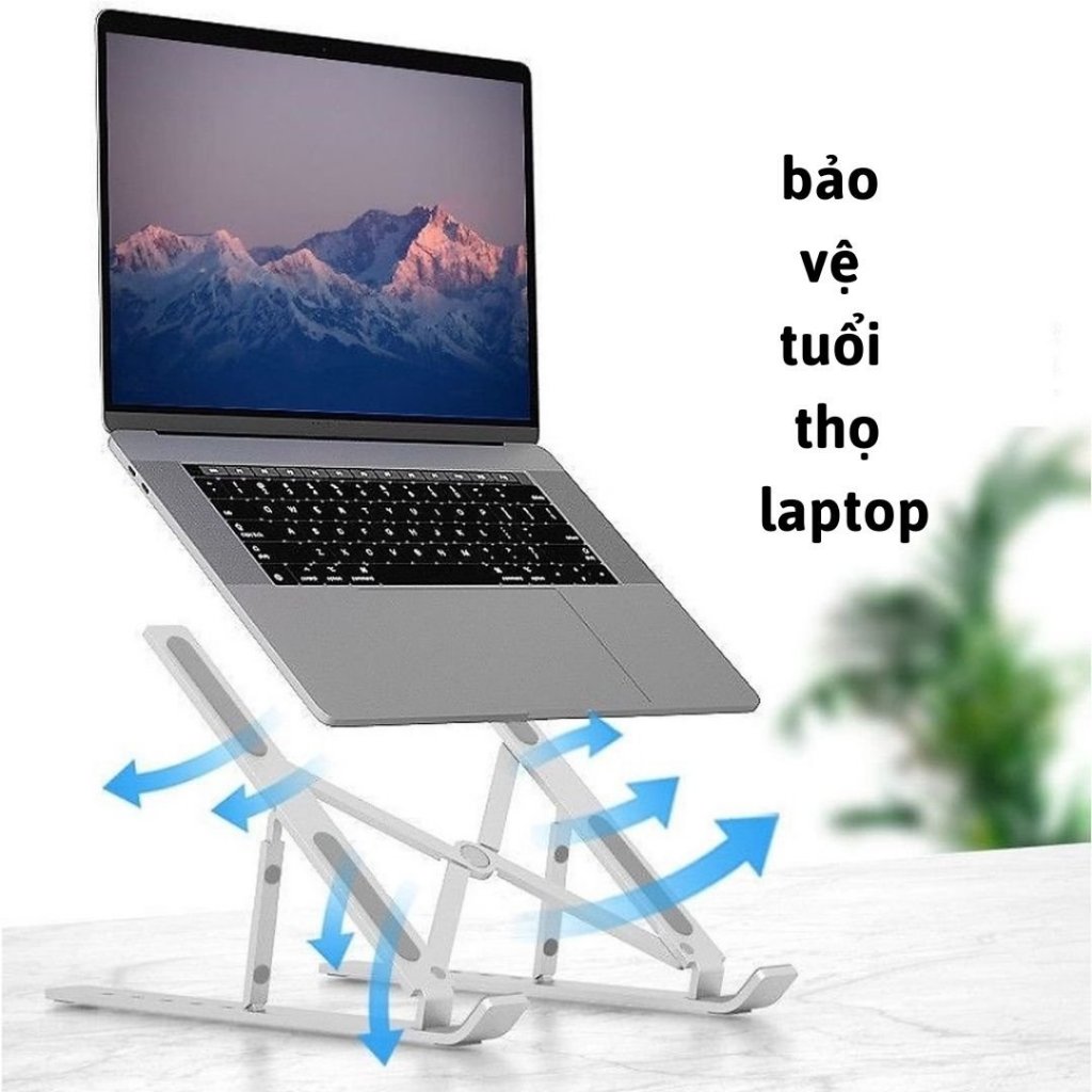 Giá Đỡ Tản Nhiệt Cho Máy Tính Xách Tay Laptop Làm Bằng Chất Liệu Nhôm Có Thể Gấp Gọn