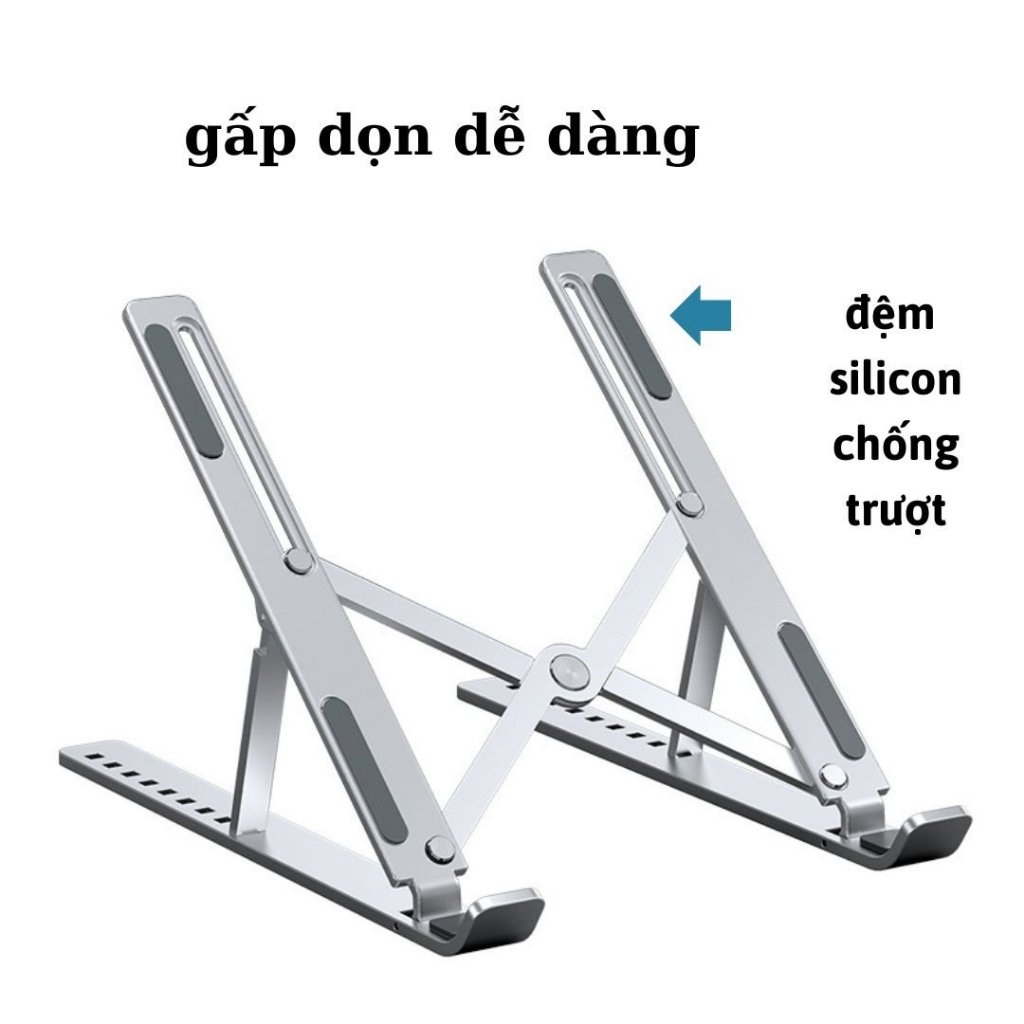 Giá Đỡ Tản Nhiệt Cho Máy Tính Xách Tay Laptop Làm Bằng Chất Liệu Nhôm Có Thể Gấp Gọn