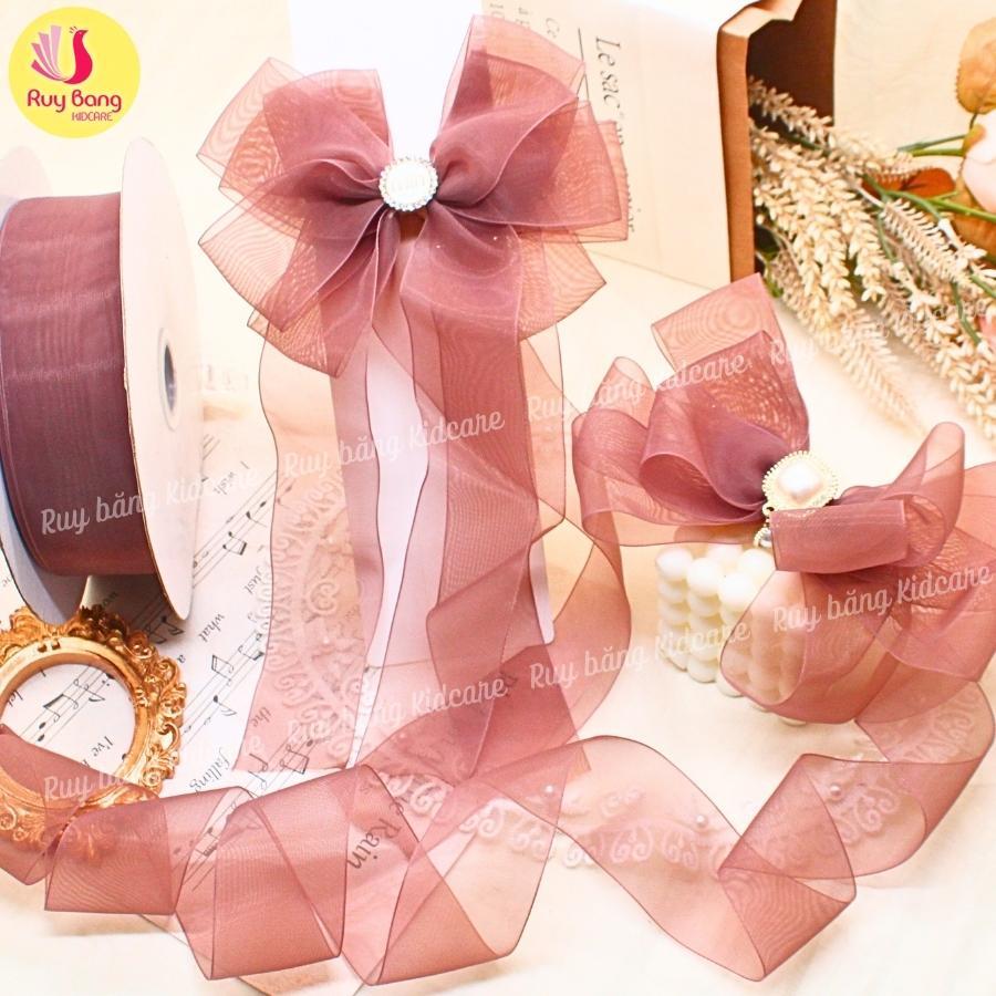 Ruy băng voan mướt HQ dùng làm nơ kẹp tóc, nơ trang trí...