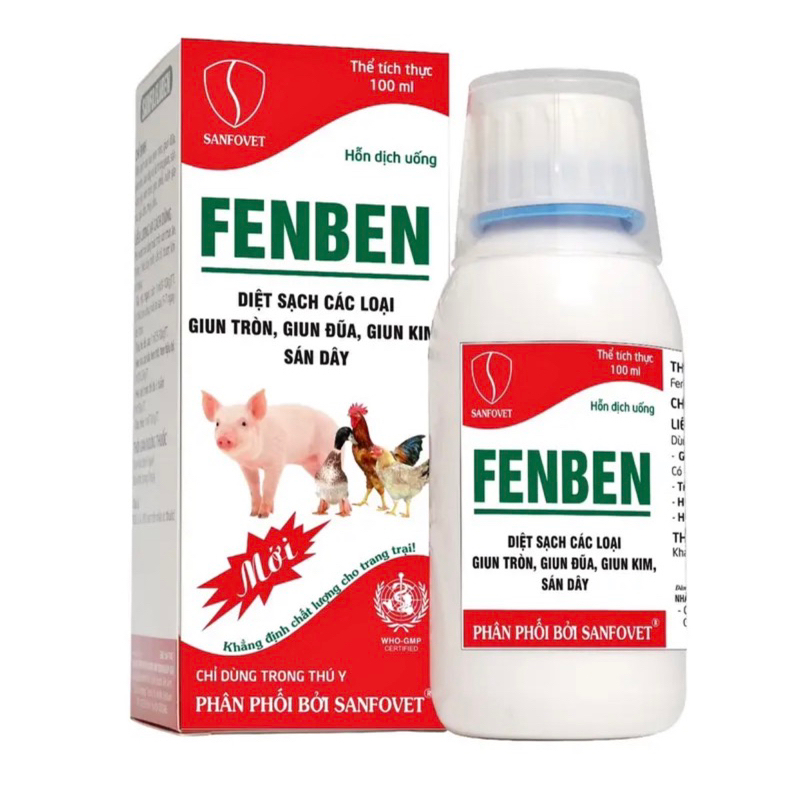 Fenben tẩy giun sán cho gà chai 100ml
