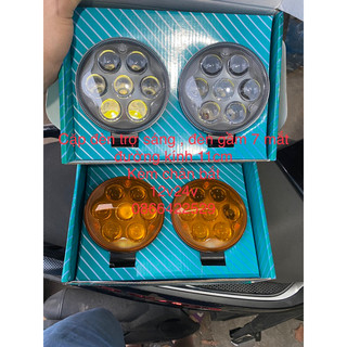 Đèn trợ sáng 7 mắt tròn , đèn gầm run lai loại 1 12v ,24v bi cầu dọi sáng tập chung kích thước 11cm . 1 cặp hoặc 1cái