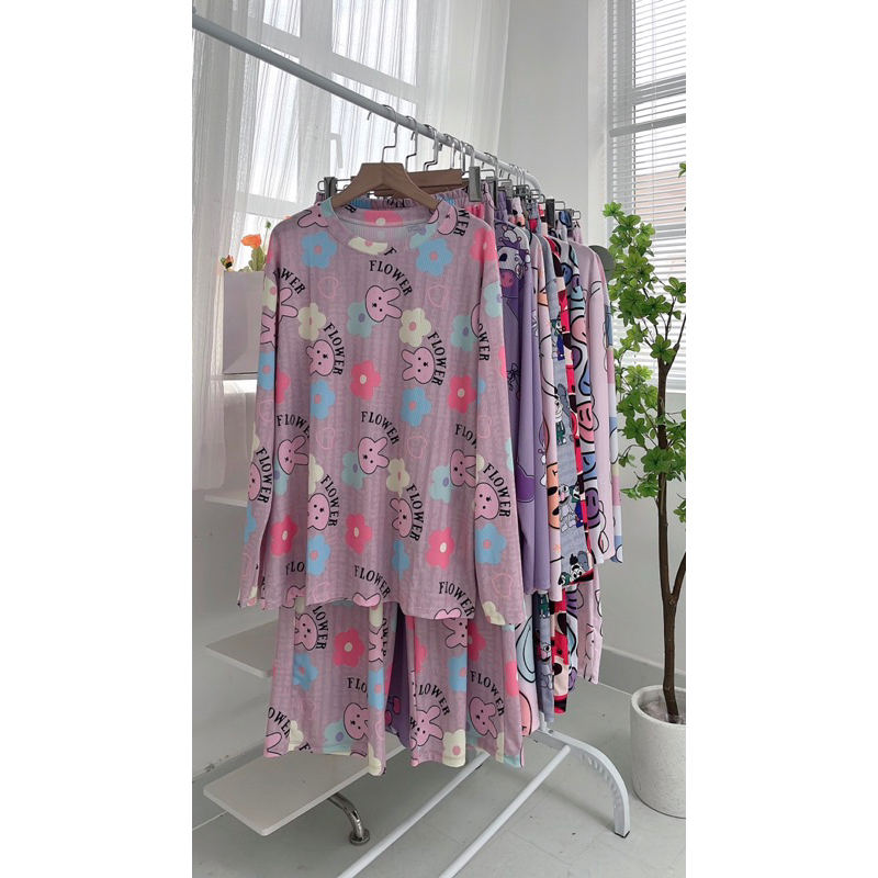 Bộ ngủ thun tăm mát lạnh bigsize 185