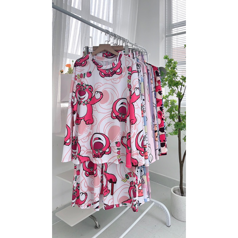 Bộ ngủ thun tăm mát lạnh bigsize 185